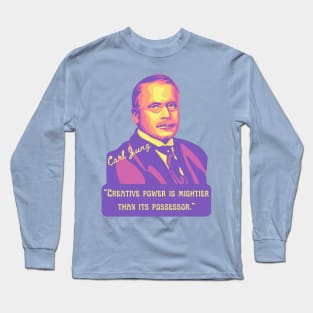 Carl Jung Portrait and Quote Long Sleeve T-Shirt